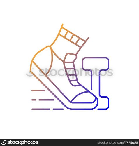 Morning workout gradient linear vector icon. Running in mornings for daily exercise. Outdoor sport. Thin line color symbols. Modern style pictogram. Vector isolated outline drawing. Morning workout gradient linear vector icon