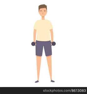 Morning workout icon cartoon vector. Active training. Fitness health. Morning workout icon cartoon vector. Active training