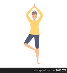 Morning yoga icon cartoon vector. Sport exercise. Active gym. Morning yoga icon cartoon vector. Sport exercise