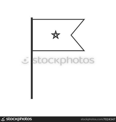 Morocco flag icon in black outline flat design. Independence day or National day holiday concept.