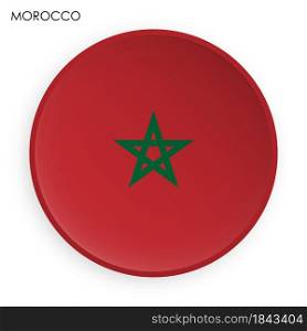 MOROCCO flag icon in modern neomorphism style. Button for mobile application or web. Vector on white background