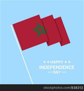 Morocco Independence day typographic design with flag vector