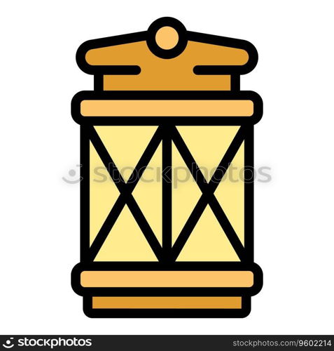 Morocco lamp icon outline vector. City building. Landmark stamp color flat. Morocco lamp icon vector flat