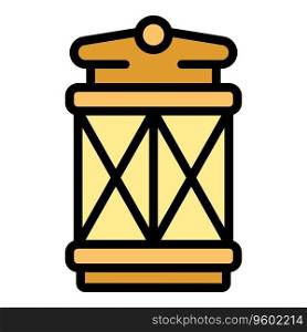 Morocco lamp icon outline vector. City building. Landmark stamp color flat. Morocco lamp icon vector flat