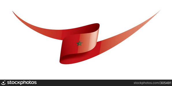 Morocco national flag, vector illustration on a white background. Morocco flag, vector illustration on a white background