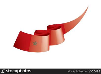 Morocco national flag, vector illustration on a white background. Morocco flag, vector illustration on a white background
