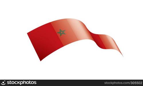 Morocco national flag, vector illustration on a white background. Morocco flag, vector illustration on a white background