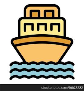Morocco ship icon outline vector. Africa travel. Cityscape travel color flat. Morocco ship icon vector flat