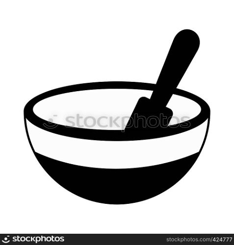 Mortar and pestle black simple icon isolated on white background. Mortar and pestle black simple icon