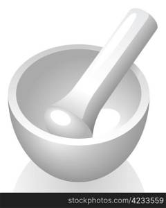 Mortar and pestle. Vector illustration.