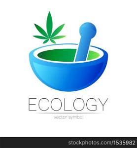 Mortar and pestle vector symbol with cannabis. Logo of nature herb marijuana illustration. Concept for ecology, eco, organic, medicine and herb therapy product. Alternative medical logotype business. Mortar and pestle vector symbol with cannabis. Logo of nature herb marijuana illustration. Concept for ecology, eco, organic, medicine and herb therapy product. Alternative medical logotype business.