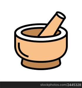 mortar pestle tool color icon vector. mortar pestle tool sign. isolated symbol illustration. mortar pestle tool color icon vector illustration