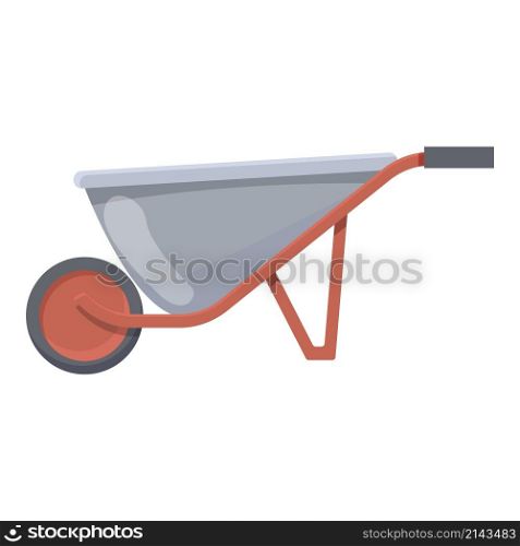 Mortar wheelbarrow icon cartoon vector. Cement construction. Stone house. Mortar wheelbarrow icon cartoon vector. Cement construction