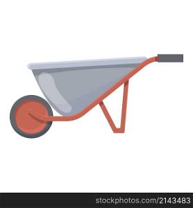 Mortar wheelbarrow icon cartoon vector. Cement construction. Stone house. Mortar wheelbarrow icon cartoon vector. Cement construction