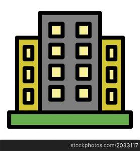 Mortgage apartments icon. Outline mortgage apartments vector icon color flat isolated. Mortgage apartments icon color outline vector