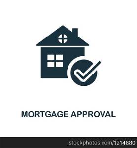 Mortgage Approval creative icon. Simple element illustration. Mortgage Approval concept symbol design from personal finance collection. Can be used for mobile and web design, apps, software, print.. Mortgage Approval icon. Line style icon design from personal finance icon collection. UI. Pictogram of mortgage approval icon. Ready to use in web design, apps, software, print.