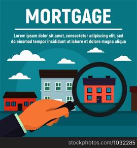 Mortgage concept banner. Flat illustration of mortgage vector concept banner for web design. Mortgage concept banner, flat style