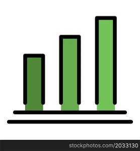 Mortgage histogram icon. Outline mortgage histogram vector icon color flat isolated. Mortgage histogram icon color outline vector