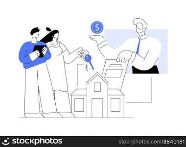 Mortgage loan abstract concept vector illustration. Home bank credit, down payment, real estate services, house loan pay off, investment portfolio, family financial burden abstract metaphor.. Mortgage loan abstract concept vector illustration.