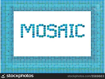 mosaic frame (landscape) on white background