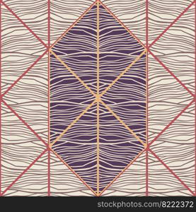 Mosaic of linear geometric seamless patern. Decorative abstract lines ornament. Creative striped design for fabric, textile print, wrapping paper, cover. Vector illustration. Mosaic of linear geometric seamless patern. Decorative abstract lines ornament. Creative striped design