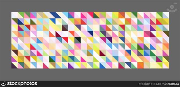 Mosaic of multicolored triangles. layout for background, cover, screensaver, website and creative idea. The idea of interior design, corporate style and decorative creativity