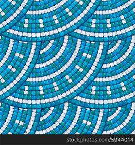 Mosaic pattern - Blue ceramic round classic geometric ornaments.