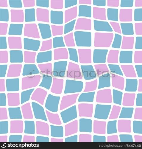Mosaic seamless pattern. Retro rounded squares. Minimalistic Scandinavian style in pastel colors. Ideal for printing baby clothes, textiles, fabrics, wrapping paper