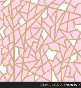Mosaic tile pattern. Vector pastel abstract background. For design and decorate textured backdrop. Ceramic fragments. Colorful broken tiles trencadis. Pink and white colors art.