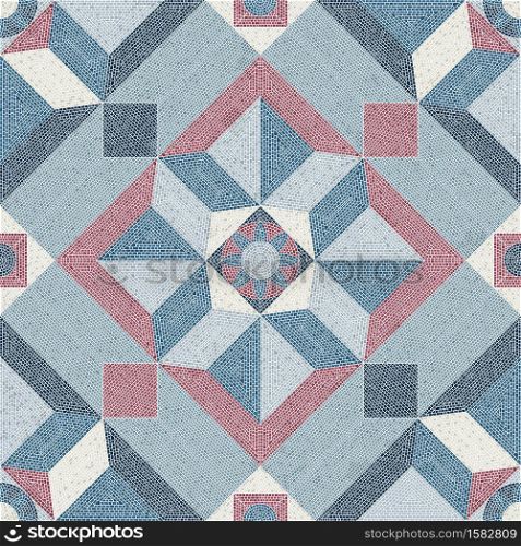 Mosaic tiles seamless pattern