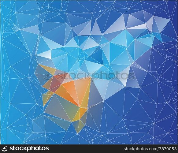 mosaic yellow blue low poly design vector illustration