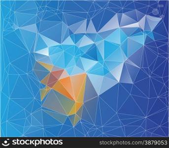 mosaic yellow blue low poly design vector illustration
