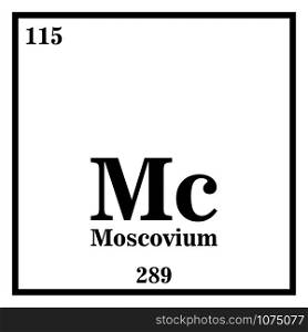 Moscovium Periodic Table of the Elements Vector illustration eps 10.. Moscovium Periodic Table of the Elements Vector illustration eps 10