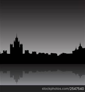 Moscow city silhouette skyline vector illustration