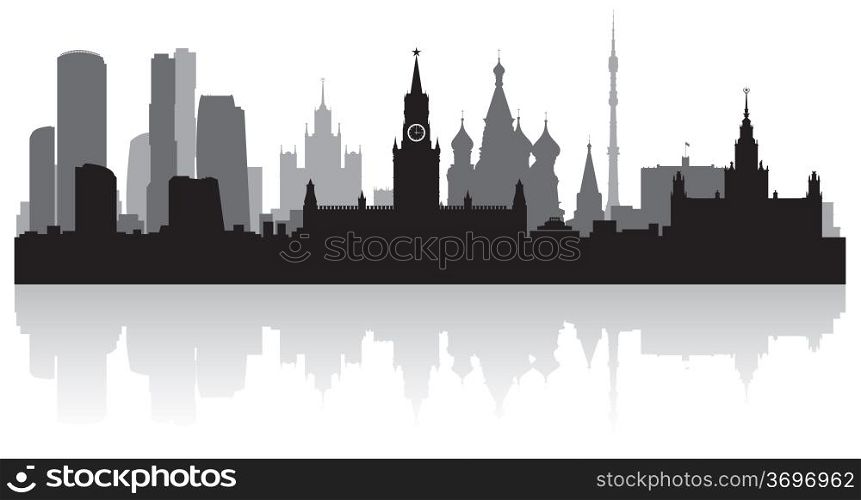 Moscow city skyline silhouette vector illustration