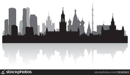 Moscow city skyline silhouette vector illustration