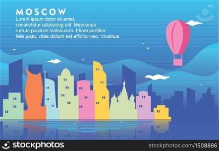 Moscow Russia City Building Cityscape Skyline Dynamic Background Illustration