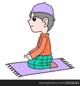 moslem boy praying