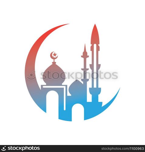 Moslem mosque icon vector Illustration design template