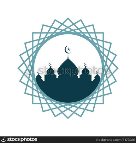 Mosque background vector flat design template