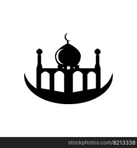 Mosque icon logo, vector design illustration 