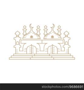 Mosque Logo Design Muslim Place of Worship Vector Simple Template