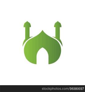 Mosque Logo Design Muslim Place of Worship Vector Simple Template