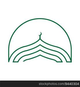 Mosque Logo, Islamic Worship Design, Eid Al Fitr Mosque Building Vector Icon Template, Ramadan, Eid Al Adha