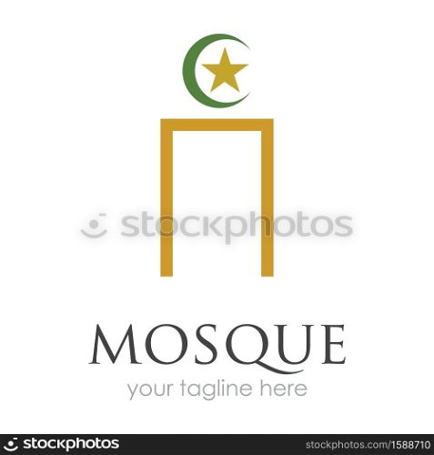 Mosque Logo Template Design Vector, Emblem, Concept Design, Creative Symbol, Icon