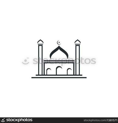 Mosque Moslem icon vector Illustration design template