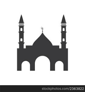 Mosque Ramadhan kareem poster banner or wallpaper flat design vector