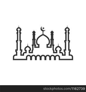 Mosque silhouette graphic design template vector illustration
