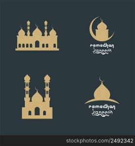 Mosque silhouette logo illustration vector flat design