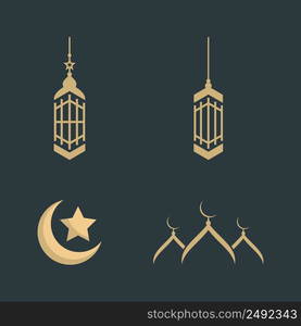 Mosque silhouette logo illustration vector flat design